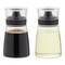 2-Piece Small Olive Oil and Vinegar Dispenser Set - Glass Salad Dressing Cruet Bottles for Balsamic, Soy Sauce, with No Drip Tops (5.5 oz)